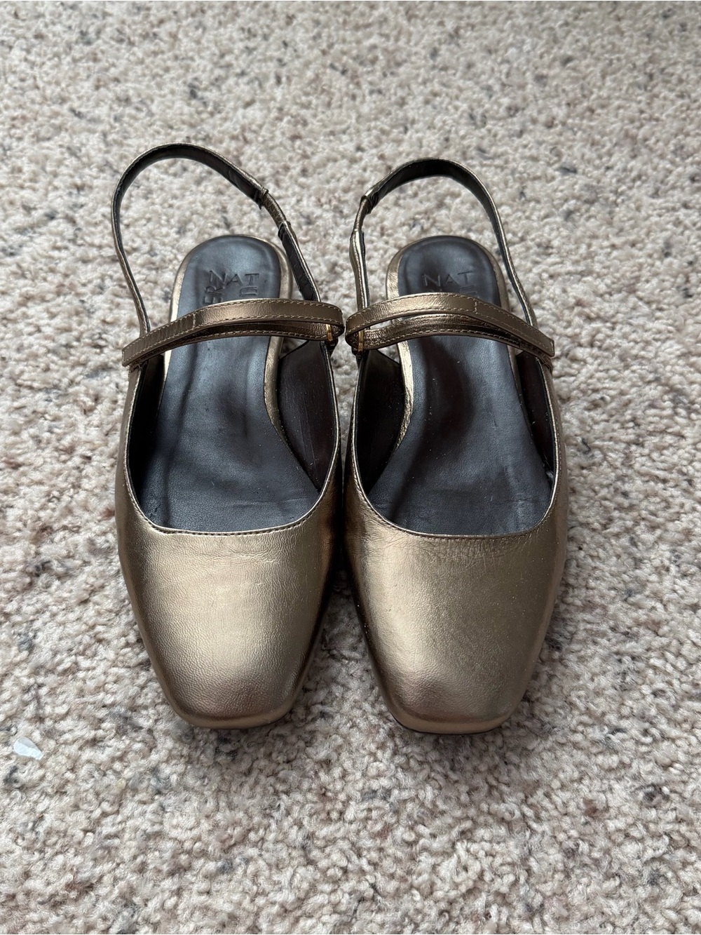 Naturalizer Metallic Bronze Mary Jane Slingback Flats